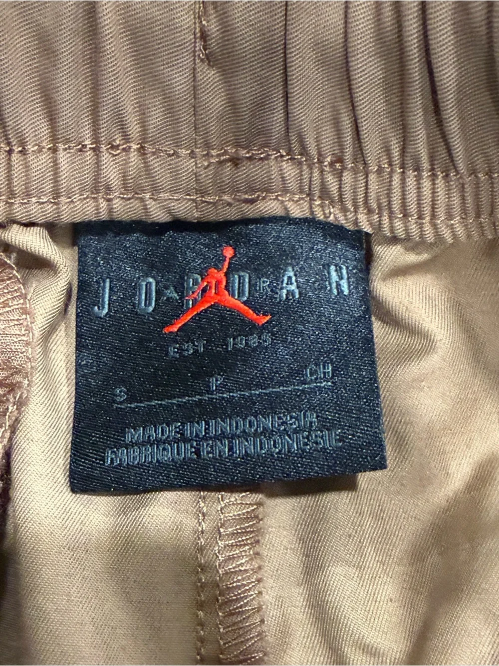 Air Jordan‎ Men’s Brown Khaki Elastic-Waist Shorts Size Small